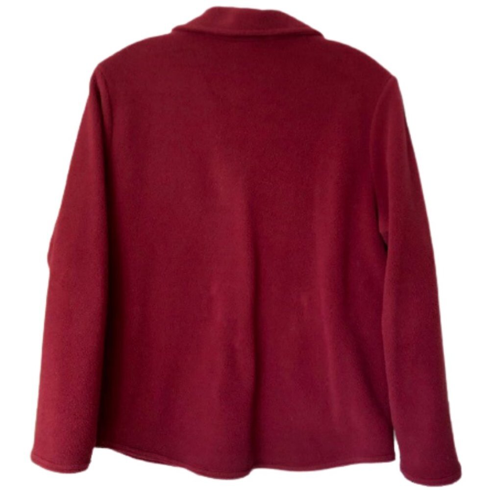L.L. Bean Maroon Polartec Fleece Blazer Jacket - M - Picture 4 of 11
